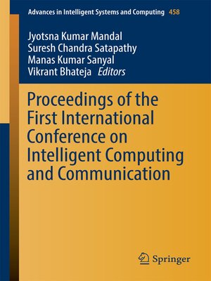 cover image of Proceedings of the First International Conference on Intelligent Computing and Communication